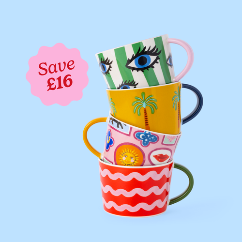 Electric Coast Mixed Mugs - Set of 4