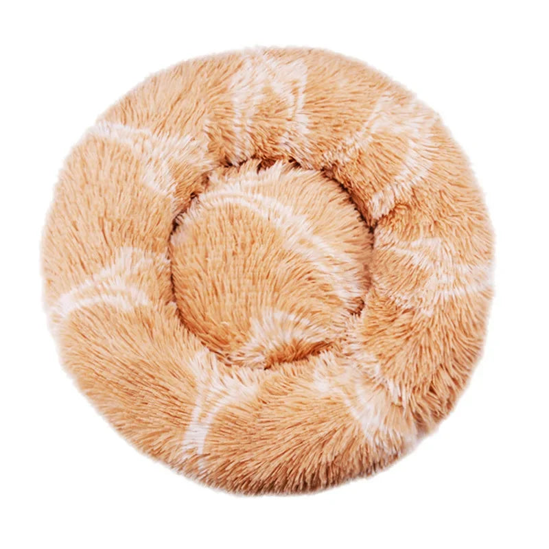 Round Plush Pet Bed — Super Soft Dog & Cat Bed, 6 Sizes (40-90cm)