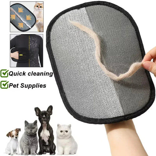 Portable Pet Hair Remover Gloves — Washable Dehairing Gloves for Clothes & Pets