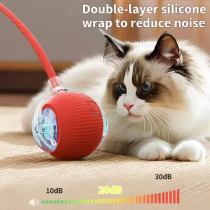 Automatic Electric Cat Ball Toy with Teaser Bird — Smart Sensor, USB Rechargeable