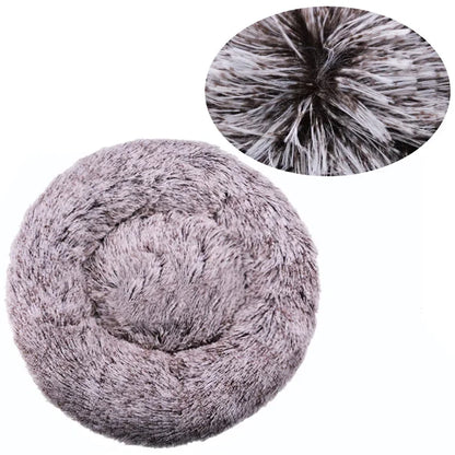 Round Plush Pet Bed — Super Soft Dog & Cat Bed, 6 Sizes (40-90cm)