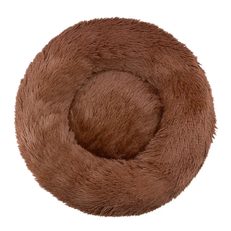 Round Plush Pet Bed — Super Soft Dog & Cat Bed, 6 Sizes (40-90cm)