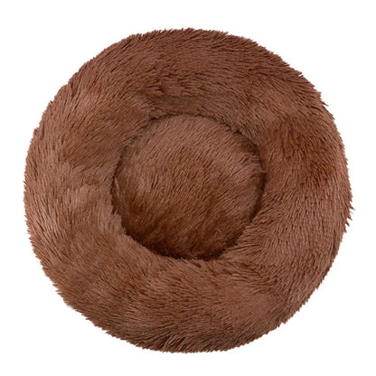 Round Plush Pet Bed — Super Soft Dog & Cat Bed, 6 Sizes (40-90cm)