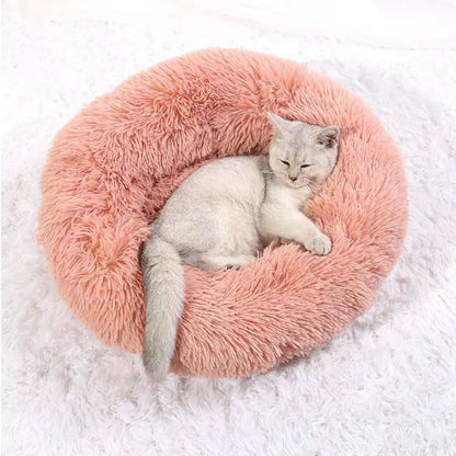 Round Plush Pet Bed — Super Soft Dog & Cat Bed, 6 Sizes (40-90cm)