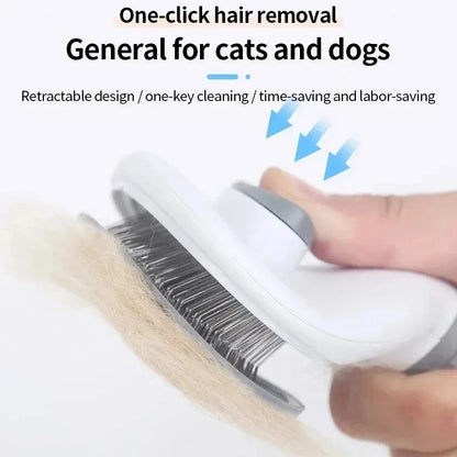 Self-Cleaning Pet Grooming Brush — Dematting Comb for Dogs & Cats