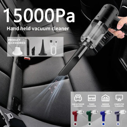 Portable Cordless Handheld Vacuum Cleaner — 5-in-1 Blow & Suction with Multi-Nozzles for Pet Hair, Car & Home