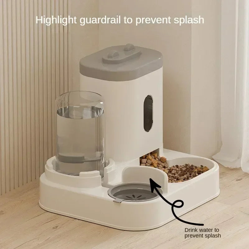 Automatic Pet Feeder with Water Fountain — Large Capacity Raised Bowl for Cats & Dogs