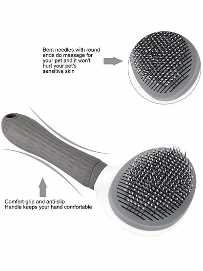 Stainless Steel Pet Comb — Effective Floating Hair Remover for Cats & Dogs