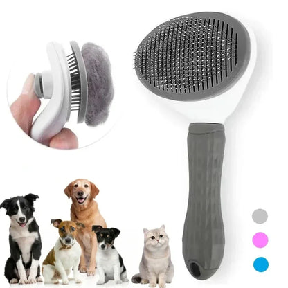 Self-Cleaning Pet Grooming Brush — Dematting Comb for Dogs & Cats