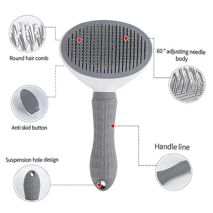 Stainless Steel Pet Comb — Effective Floating Hair Remover for Cats & Dogs