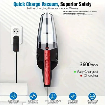 Portable Wireless Handheld Vacuum Cleaner — Powerful Suction for Car, Home & Pet Hair