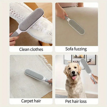 Reusable dust removal brush, double-sided pet hair remover, manual electrostatic adhesive brush, durable polypropylene material