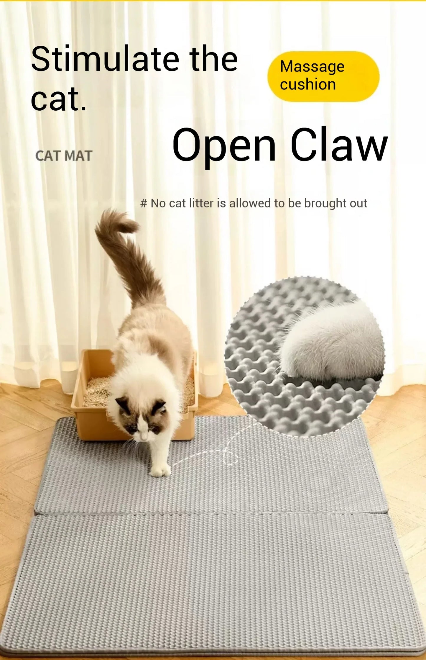 Waterproof Double Layer Cat Litter Trapping Mat — Clean Pad for Litter Box