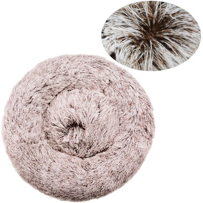 Round Plush Pet Bed — Super Soft Dog & Cat Bed, 6 Sizes (40-90cm)
