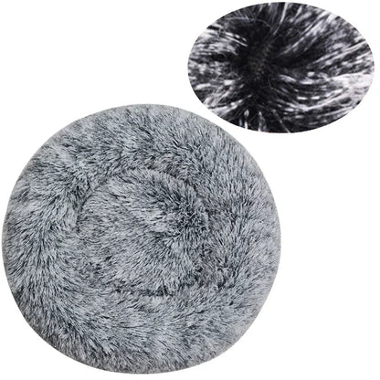 Round Plush Pet Bed — Super Soft Dog & Cat Bed, 6 Sizes (40-90cm)