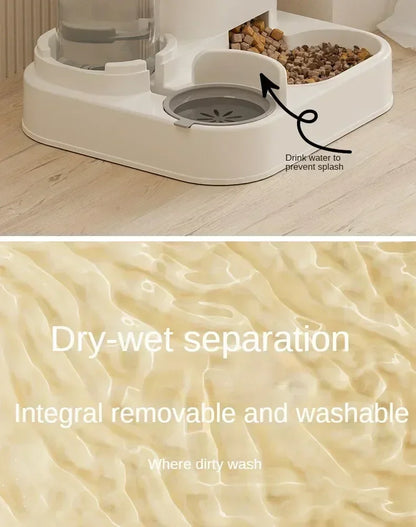 Automatic Pet Feeder with Water Fountain — Large Capacity Raised Bowl for Cats & Dogs