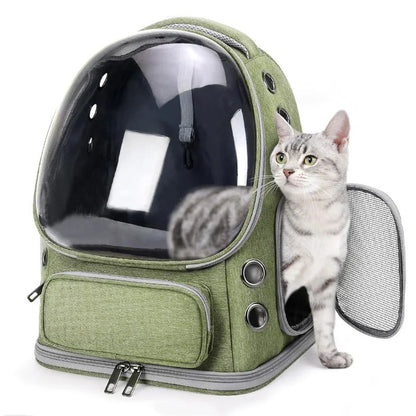 Breathable Transparent Pet Carrier Backpack — Outdoor Travel Bag for Cats & Small Dogs