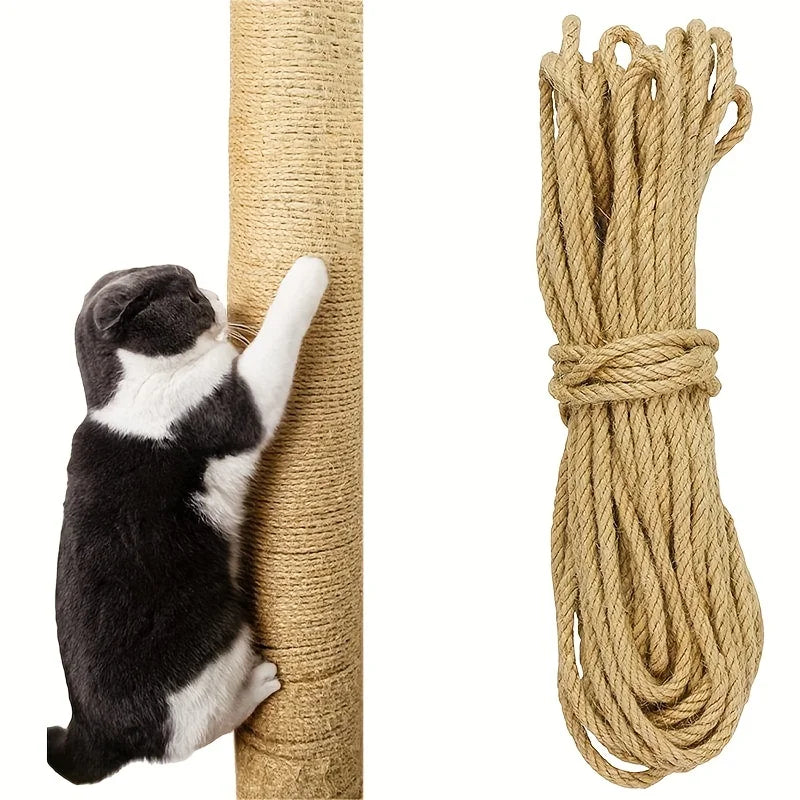 Natural Sisal Rope for Cat Scratcher — DIY Scratching Post & Furniture Protector (33/66/164ft)
