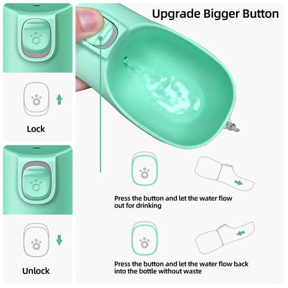 Portable Dog Water Bottle — Leakproof Walking Drinking Bowl for Cats & Dogs