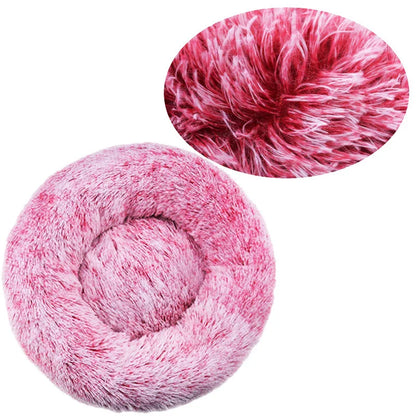 Round Plush Pet Bed — Super Soft Dog & Cat Bed, 6 Sizes (40-90cm)