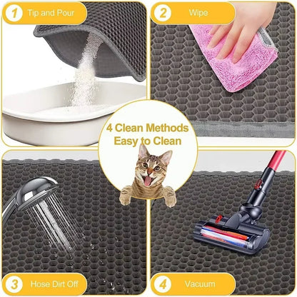 Waterproof Double Layer Cat Litter Trapping Mat — Clean Pad for Litter Box