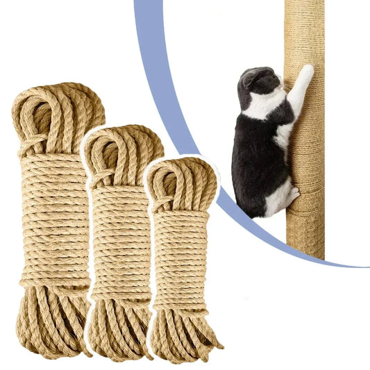 Natural Sisal Rope for Cat Scratcher — DIY Scratching Post & Furniture Protector (33/66/164ft)