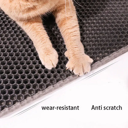 Double Layer Waterproof Cat Litter Mat — Urine Proof, Non-Slip, Easy to Clean